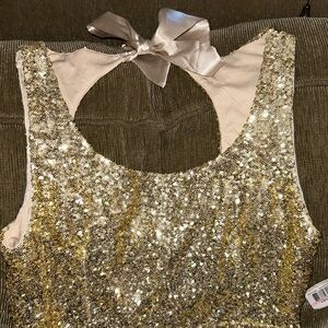 Gold glitter new formal dress size 13/14